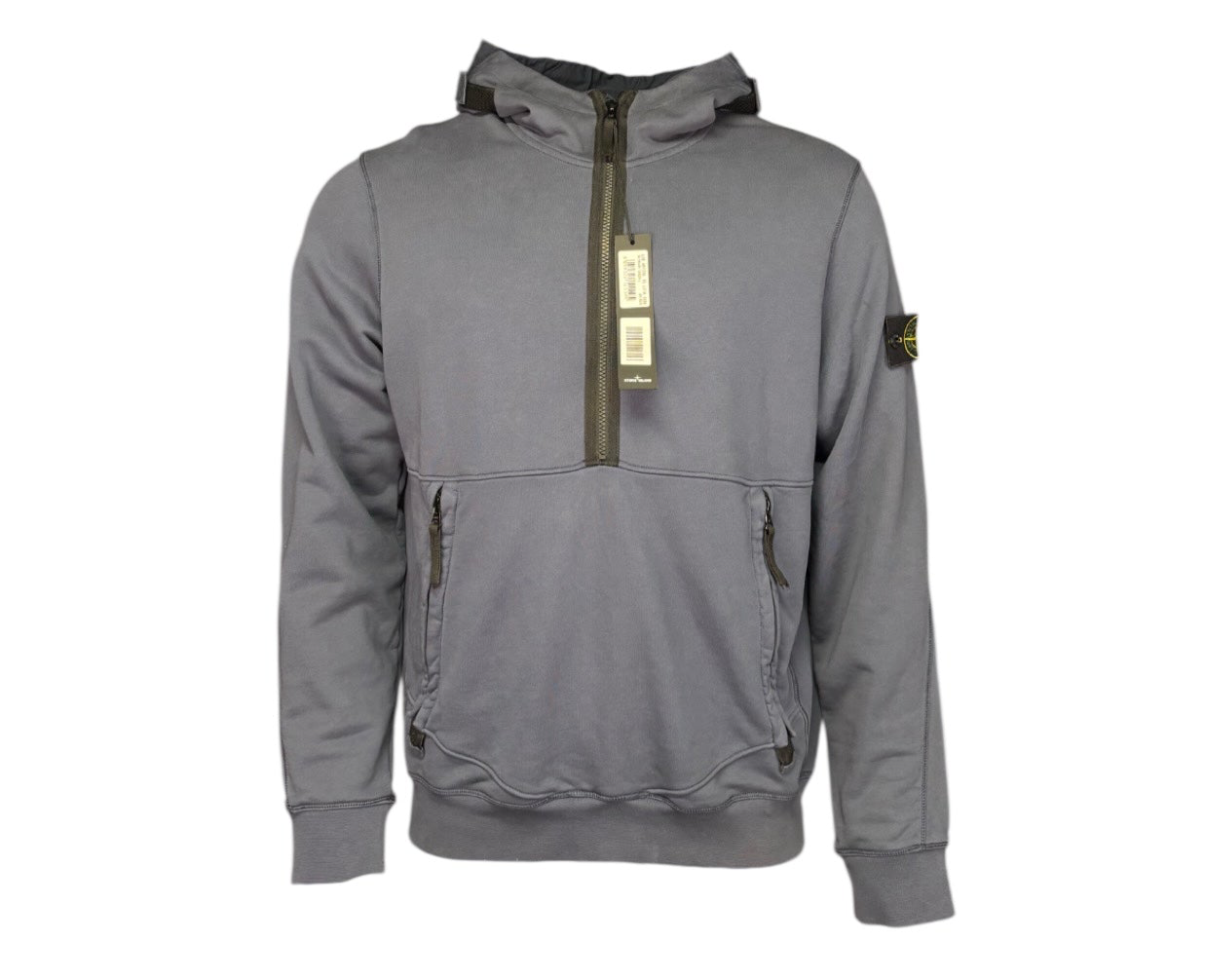 HALF ZIPPED HOODED SWEATSHIRT