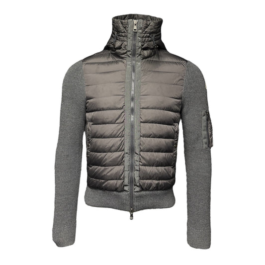 Hooded Down Tricot Cardigan