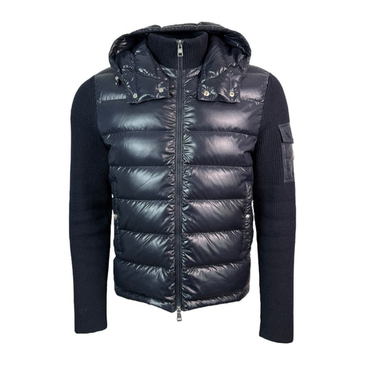 Hooded Tricot Down Cardigan
