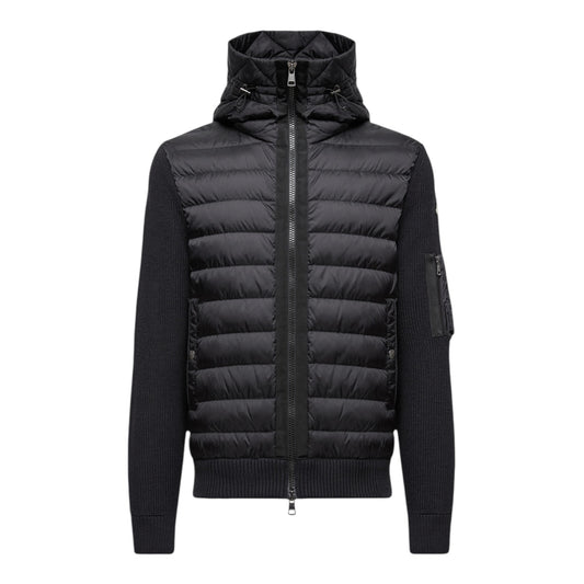 Tricot Hooded Down Cardigan