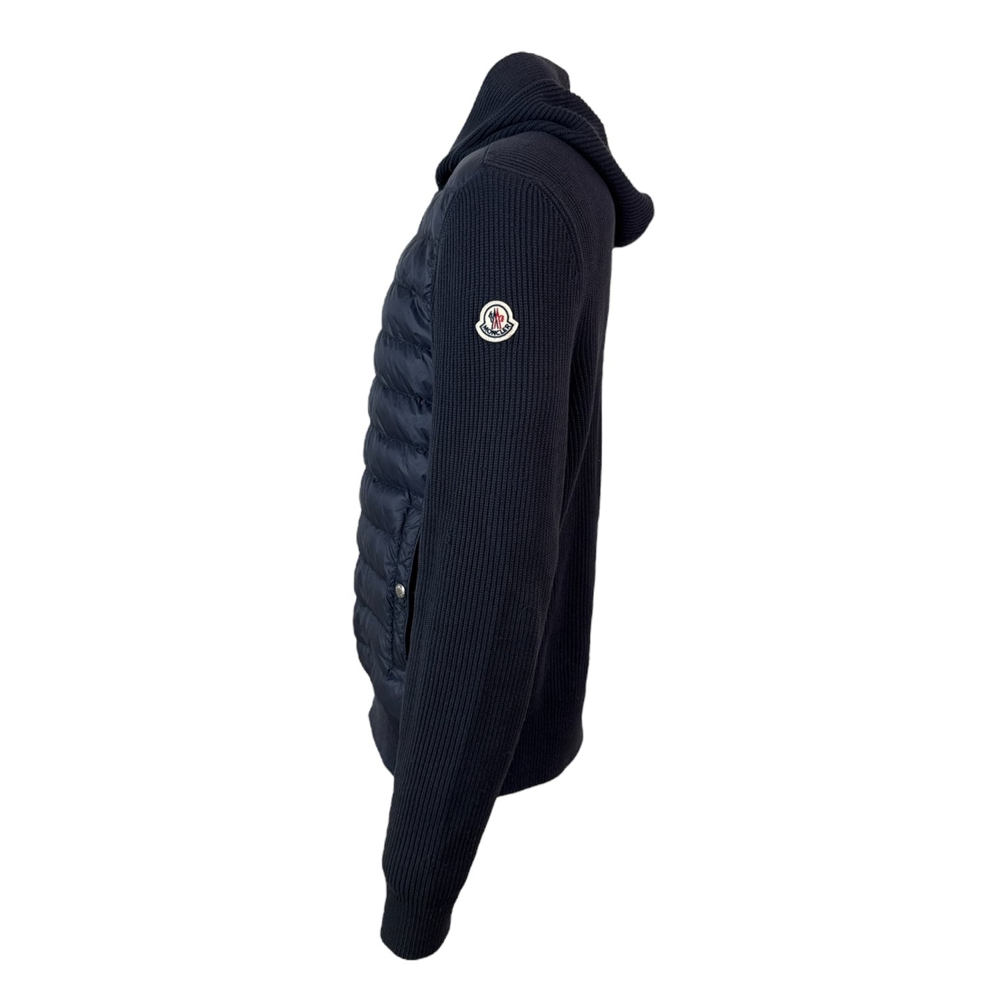 Hooded Down Tricot Cardigan