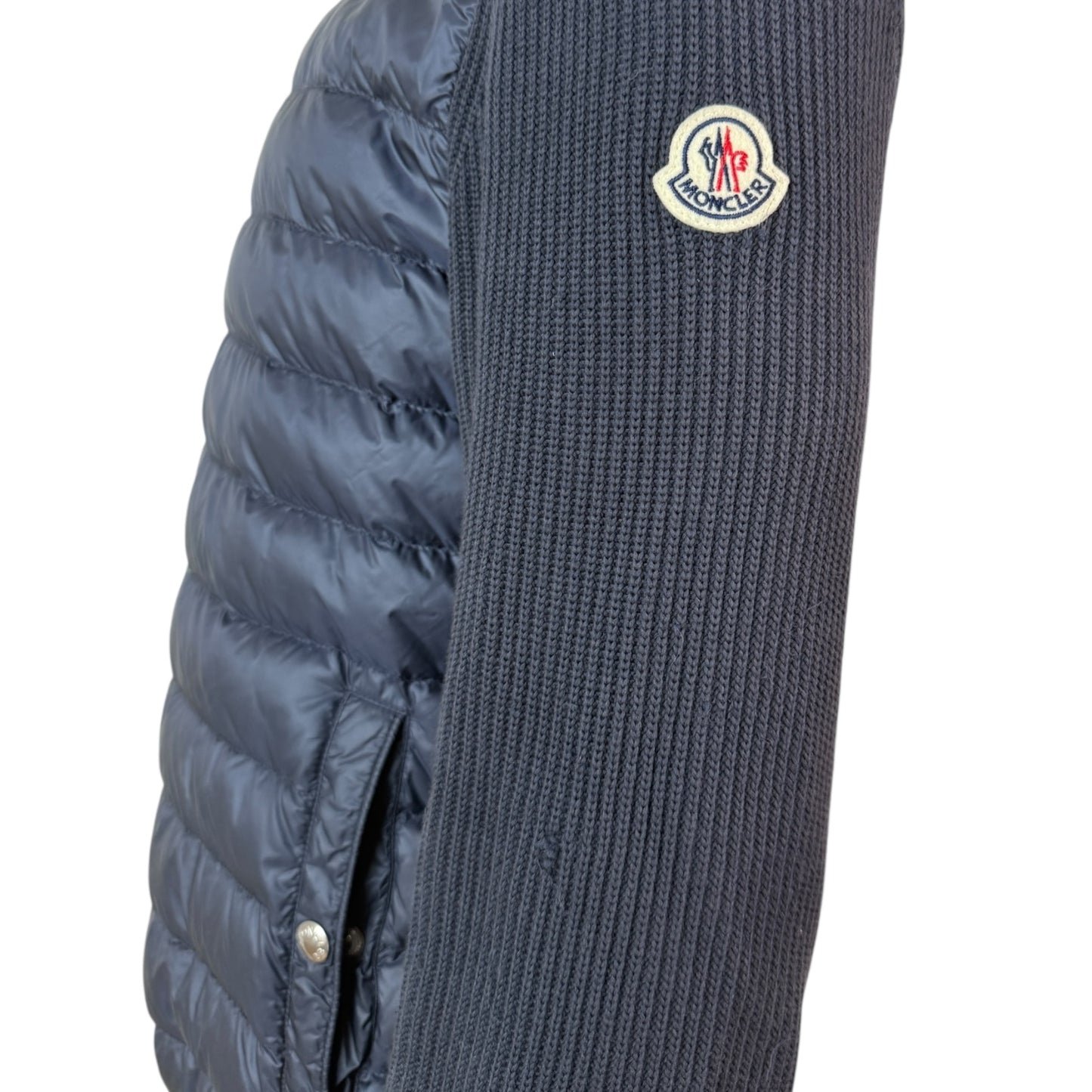 Hooded Down Tricot Cardigan