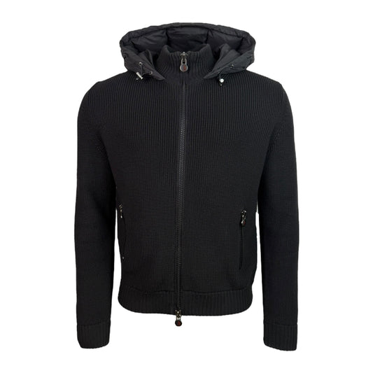 Tricot Hooded Down Cardigan