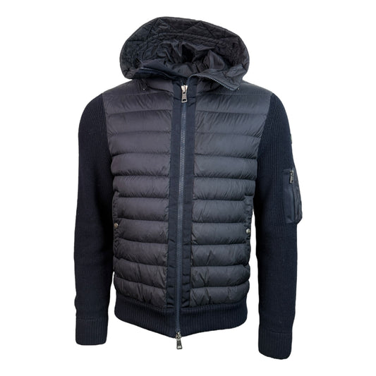 Tricot Hooded Down Cardigan