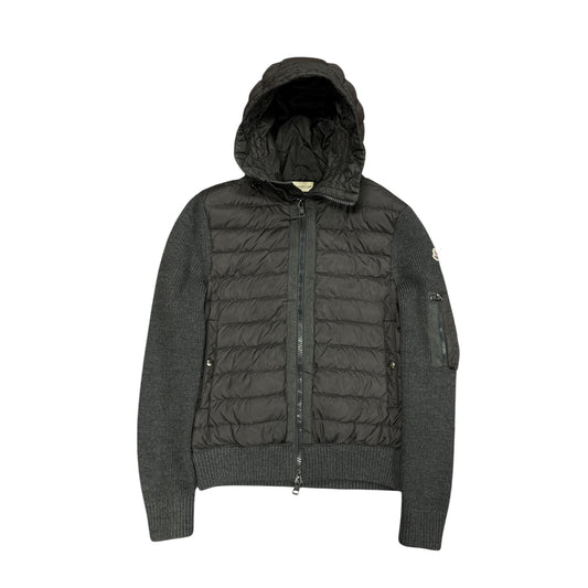 Hooded Down Tricot Cardigan