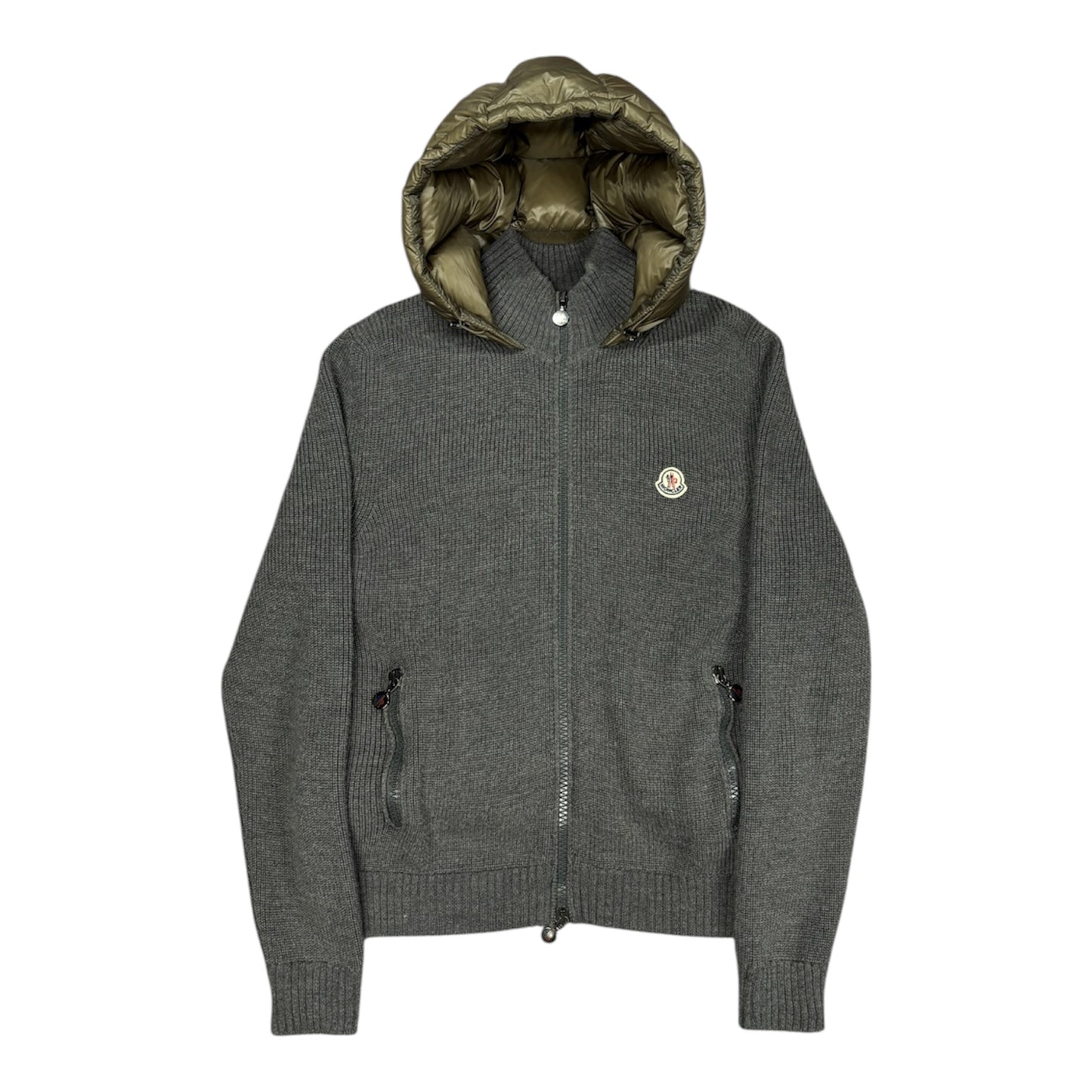 Hooded Down Tricot Cardigan