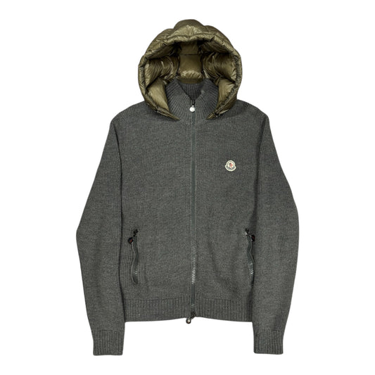 Hooded Down Tricot Cardigan