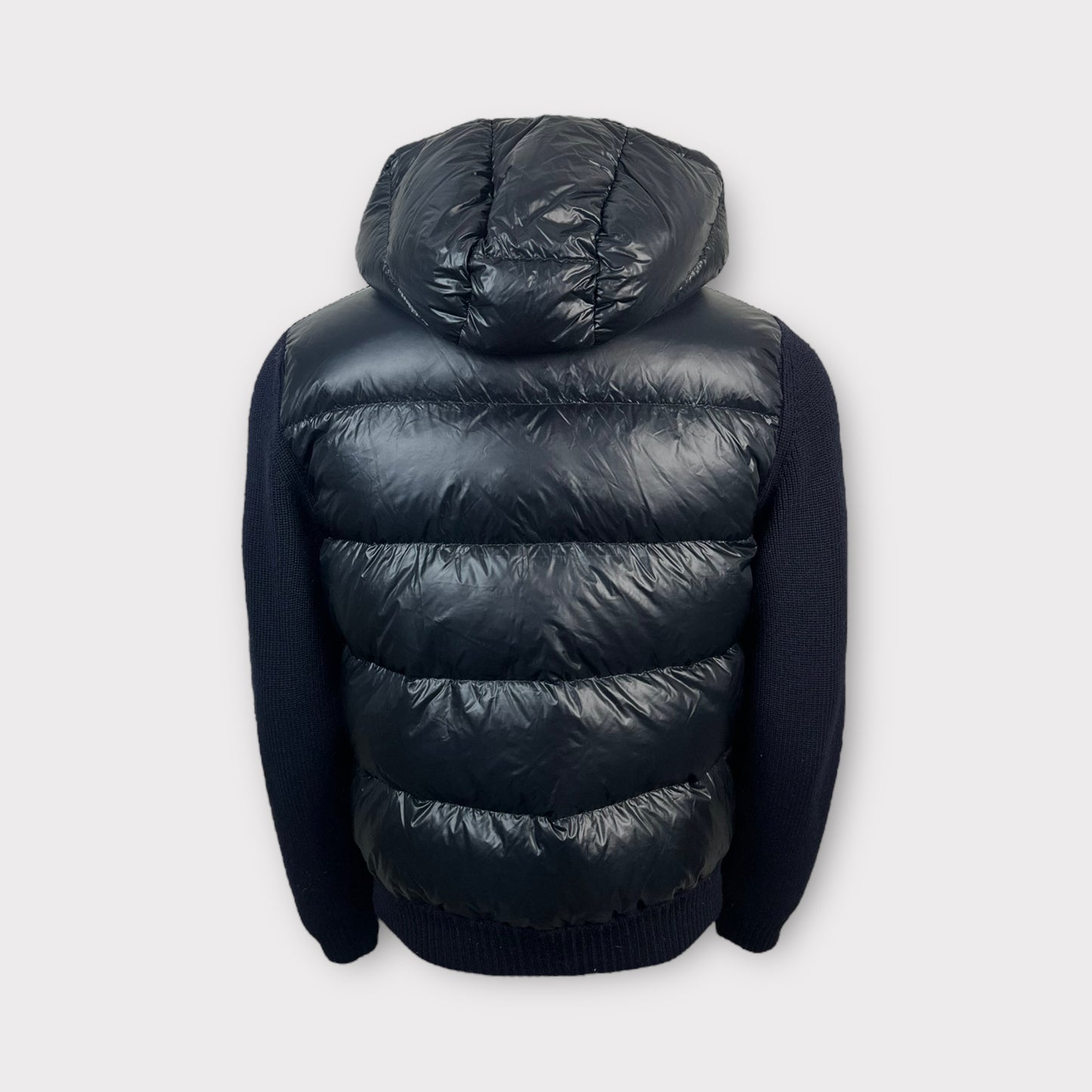 Hooded Down Tricot Cardigan