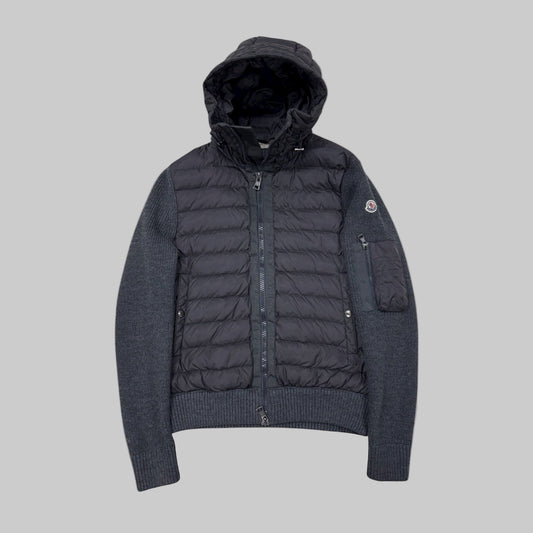 Hooded Down Tricot Cardigan