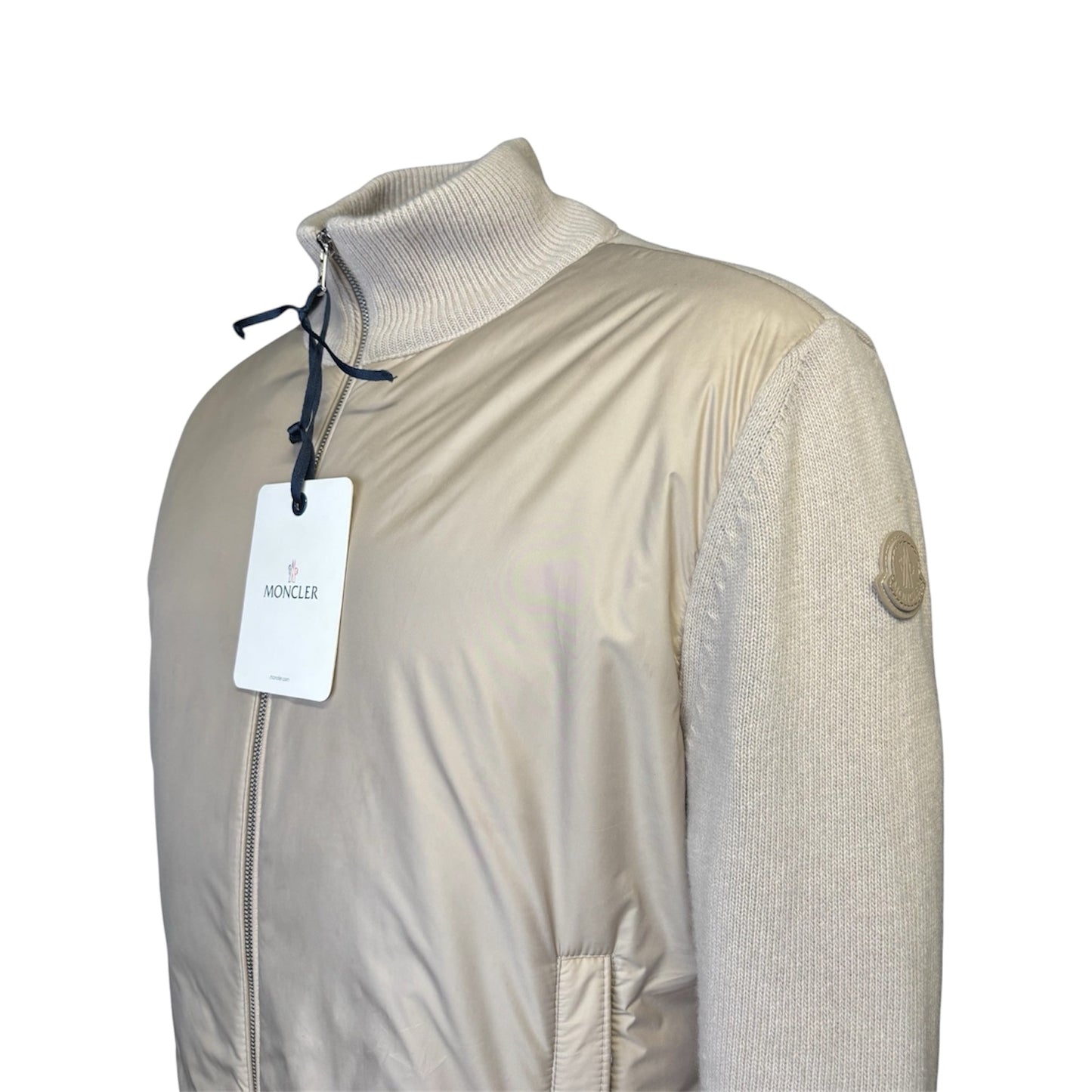 PADDED WOOL & CASHMERE ZIP-UP CARDIGAN