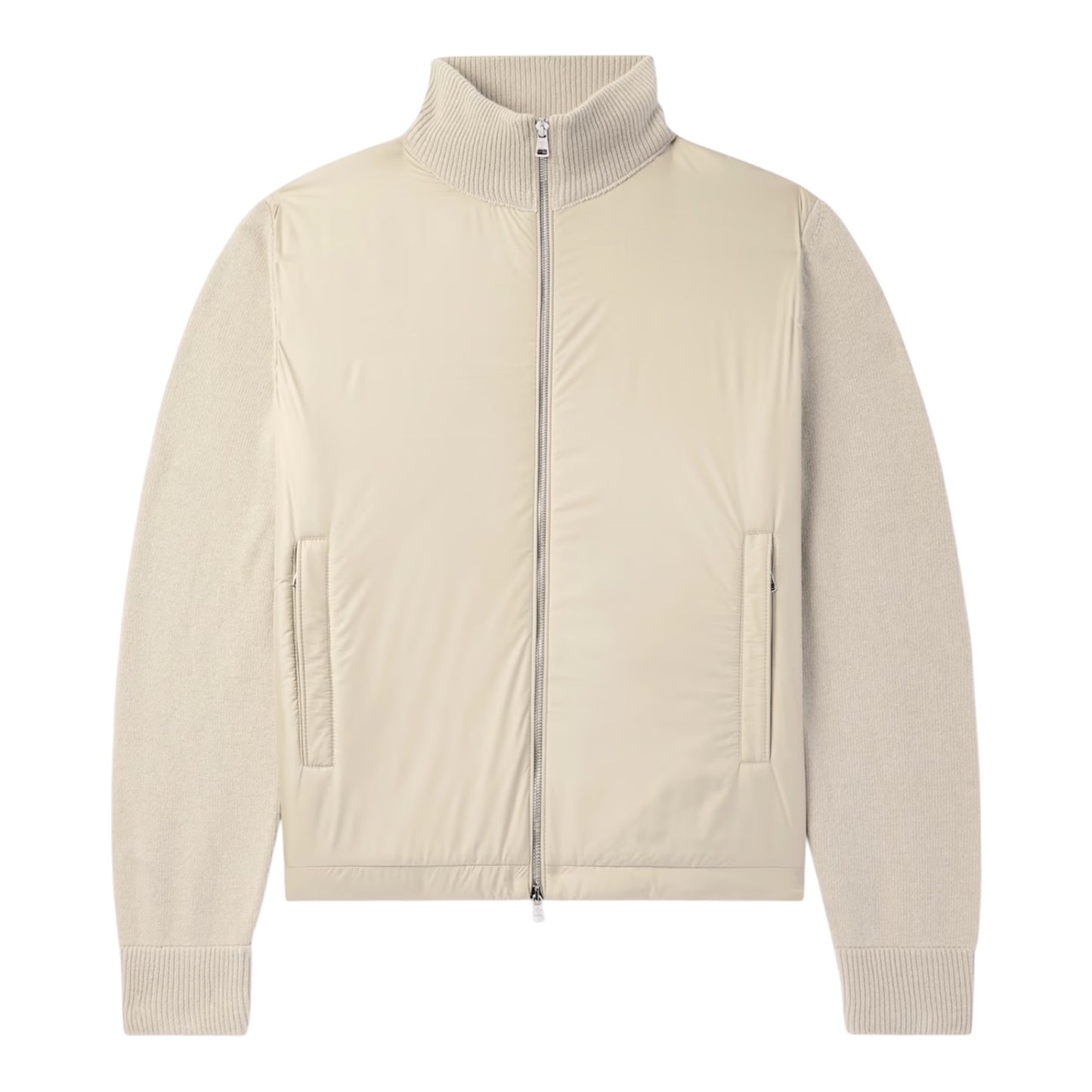 PADDED WOOL & CASHMERE ZIP-UP CARDIGAN