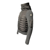 Hooded Down Tricot Cardigan