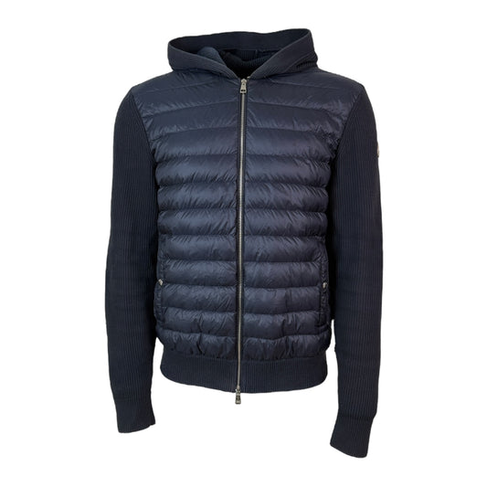 Hooded Down Tricot Cardigan
