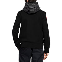 Tricolor Stripe Hooded Tricot Cardigan