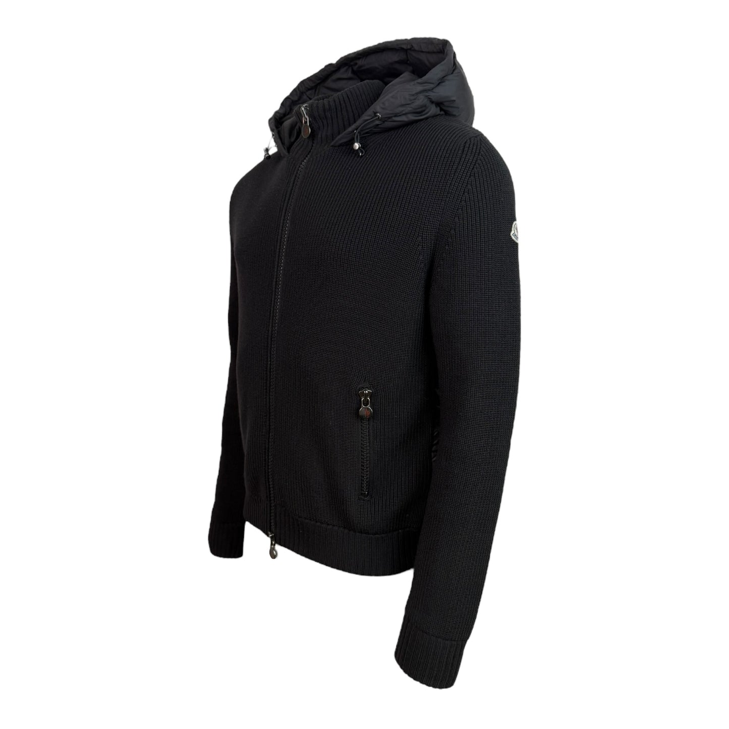 Tricot Hooded Down Cardigan