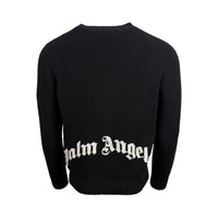 Curved Logo Melange Knit Sweatshirt